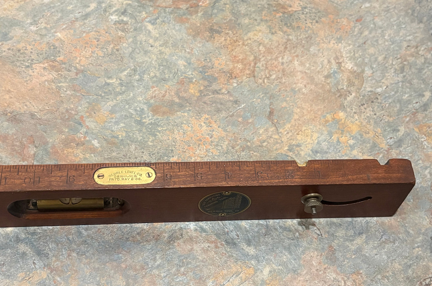 ANTIQUE OEHRLE LEVEL CO., 27" SELF COMPUTING FRAMING LEVEL & SQUARE, L@@K !!!