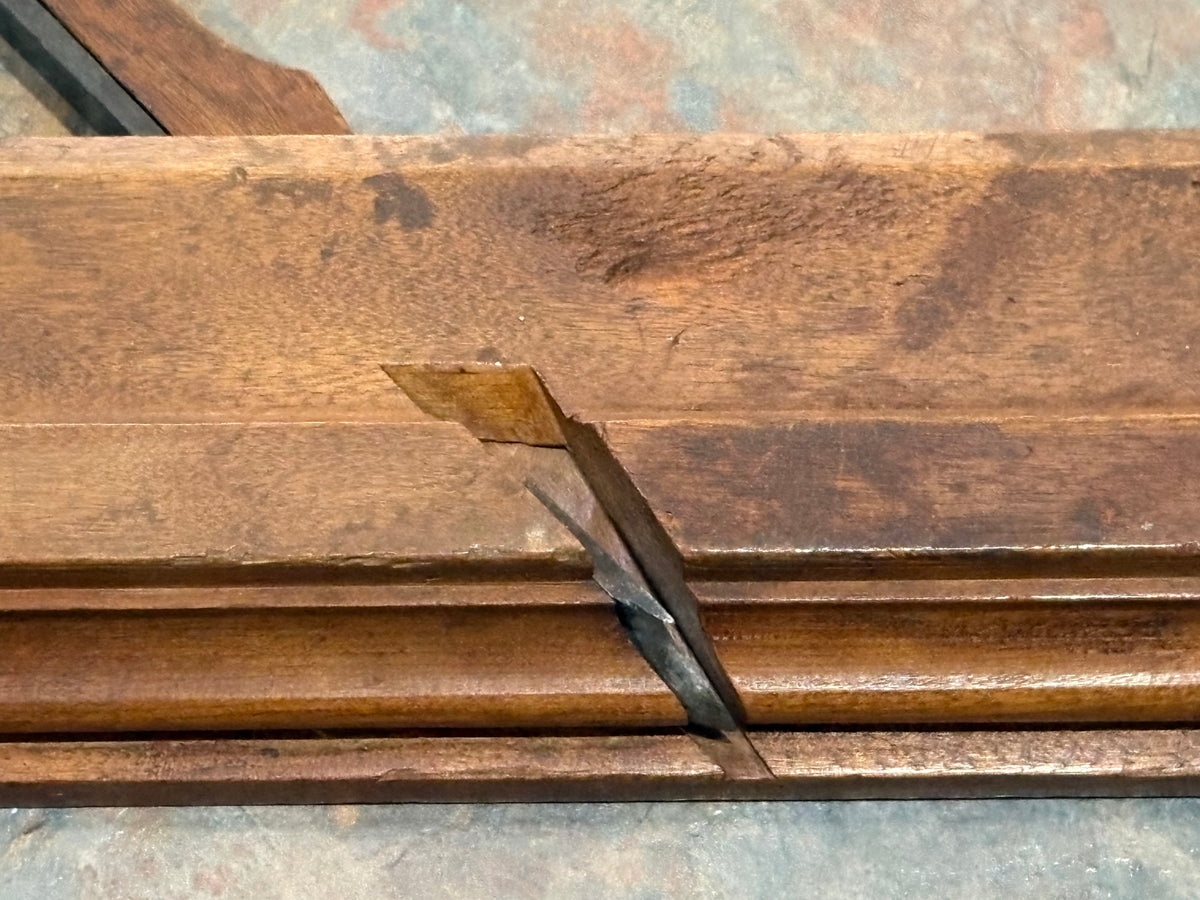 BEAUTIFUL H. WETHEREL 18TH C. 10" BIRCH COMPLEX MOULDING PLANE,1779-1795