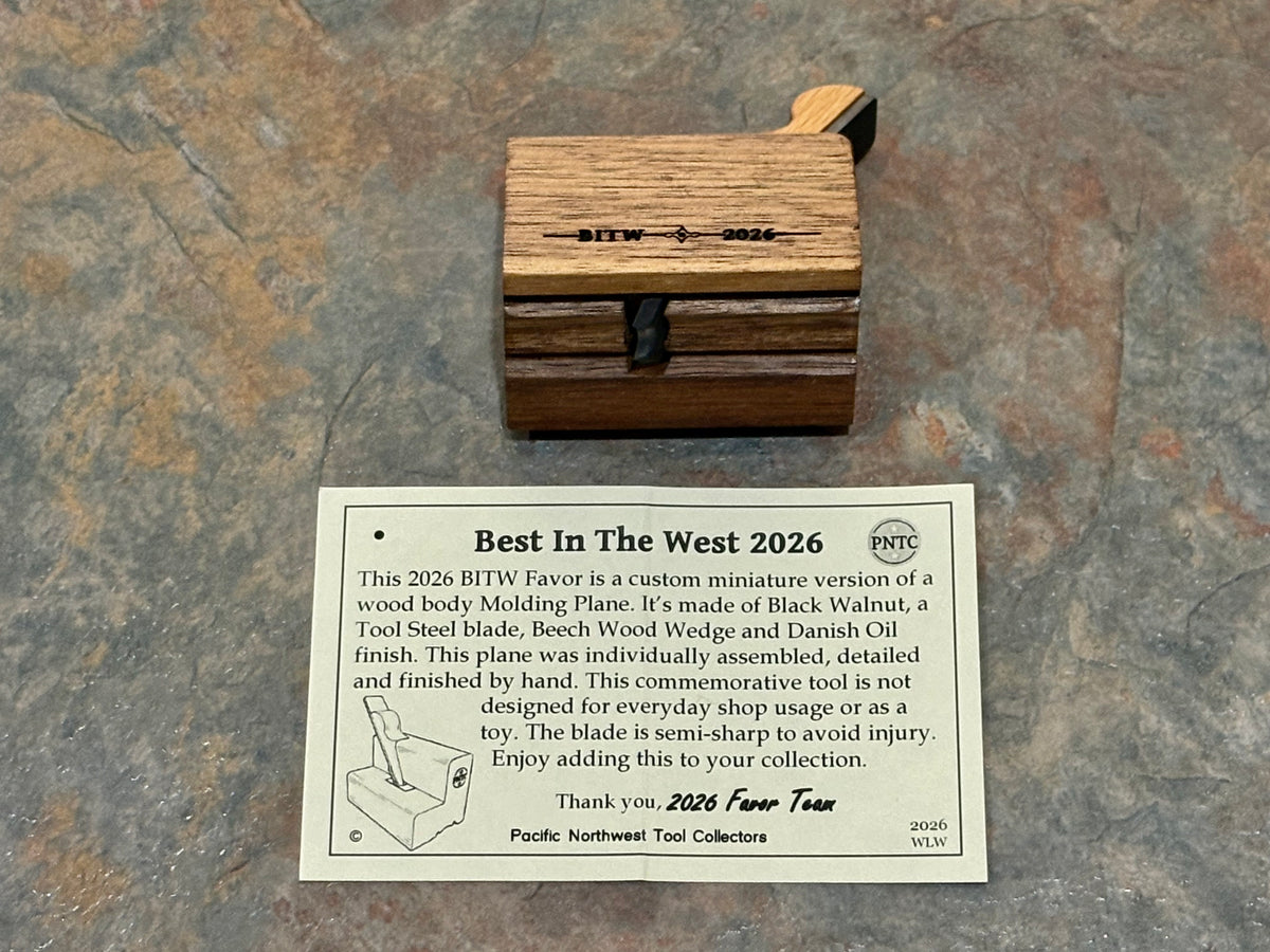 PNTC 2026 BITW COMMEMORATIVE FAVOR TOOL, BLACK WALNUT MOULDING PLANE