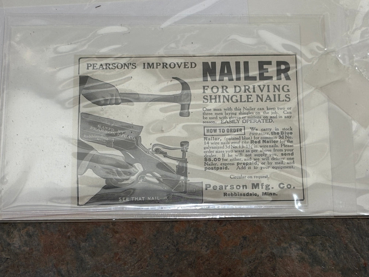 ANTIQUE PEARSON'S NAIL GUN IN " UNHEARD OF " ORIGINAL BOX WITH LABEL & INSTRUCTIONS !!!