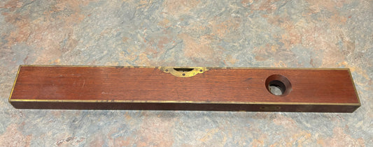 ANTIQUE STRATTON BROS. 26" BRASS BOUND ROSEWOOD LEVEL WITH LABEL, NEAR MINT!, NO.1