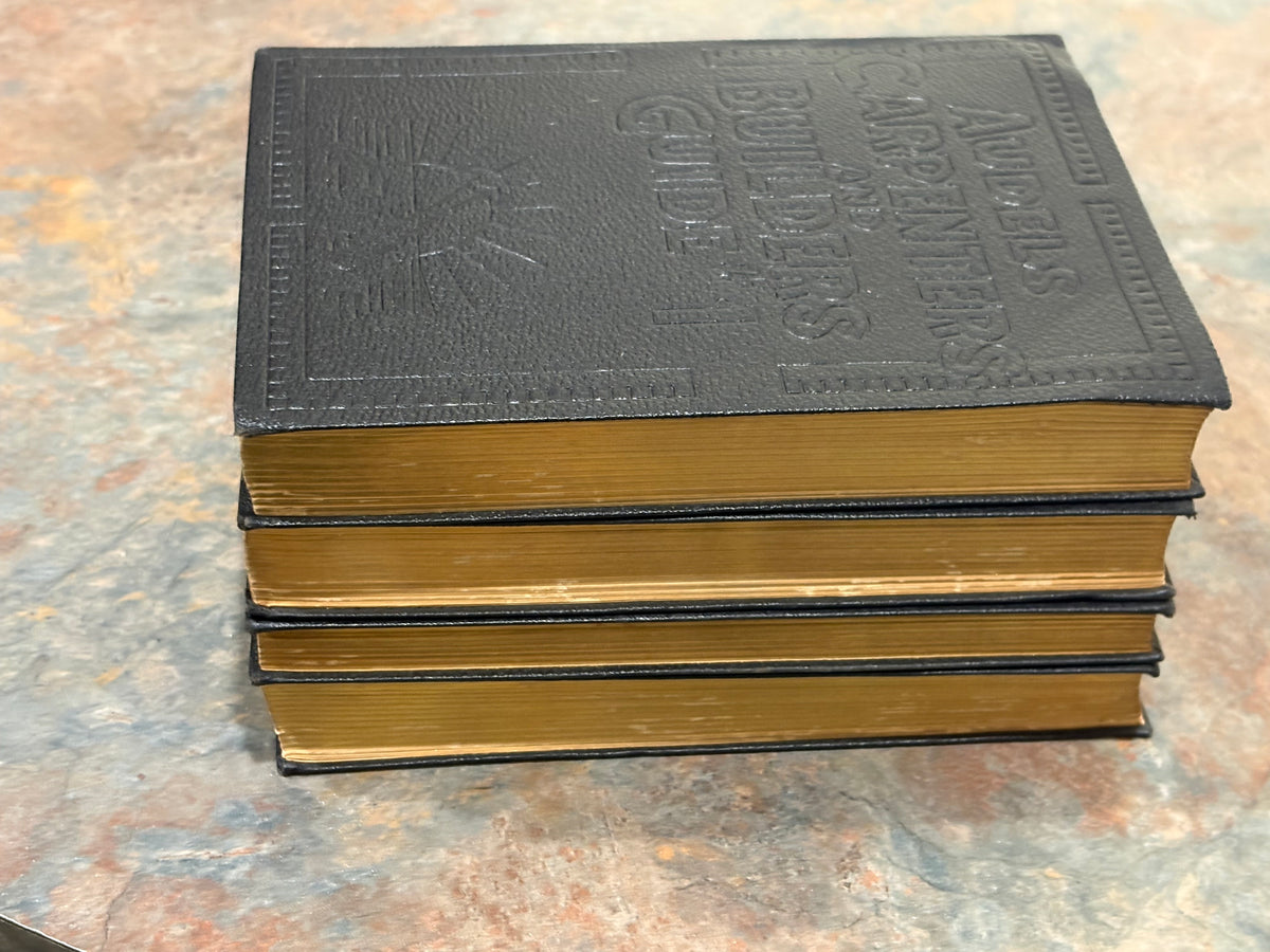 ANTIQUE AUDELS CARPENTERS AND BUILDERS GUIDE VOL 1-4, GOLD GUILD EDGES, 1923