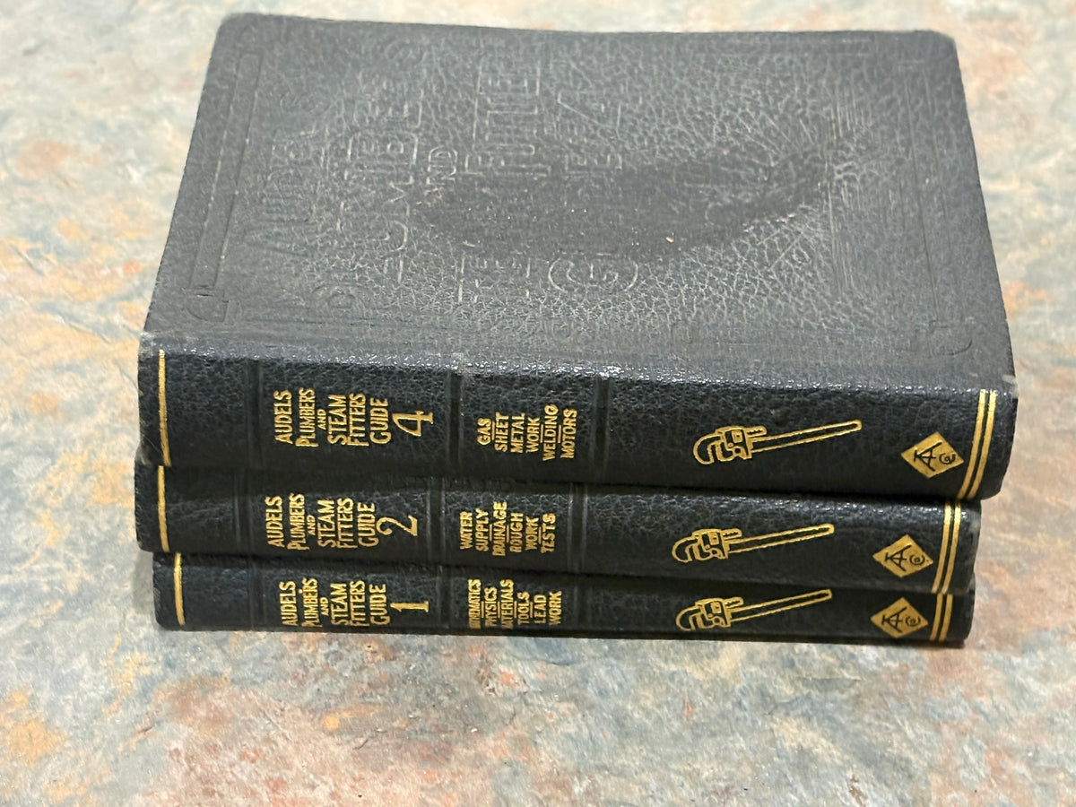 ANTIQUE AUDELS PLUMBERS AND STEAMFITTERS GUIDE, VOL. 1,2 & 4, 1923
