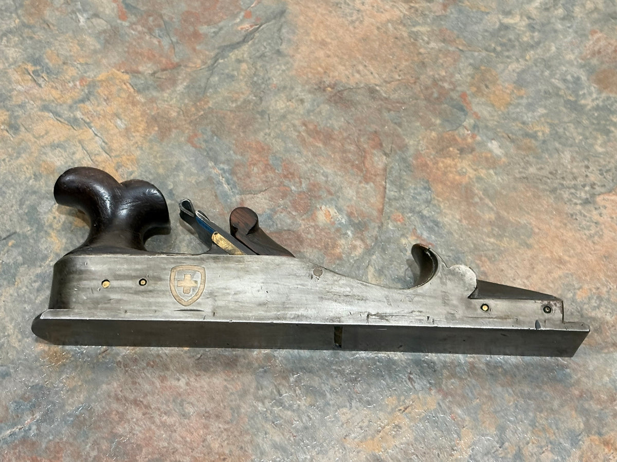 SPECTACULAR EUROPEAN LATE 19TH EARLY 20TH C. STEEL, GUNMETAL, ROSEWOOD & IVORY SMOOTH PLANE