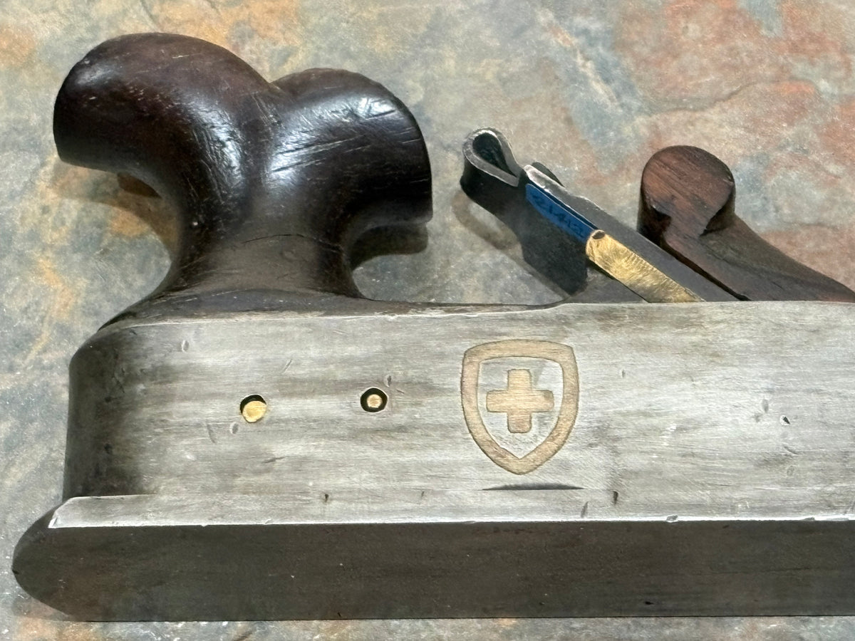 SPECTACULAR EUROPEAN LATE 19TH EARLY 20TH C. STEEL, GUNMETAL, ROSEWOOD & IVORY SMOOTH PLANE